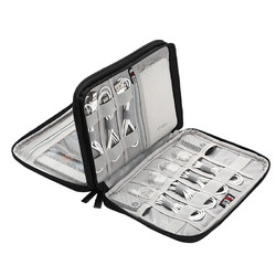 BUBM 必优美 耳机数据线收纳包 小号双层黑色DISD-MYB