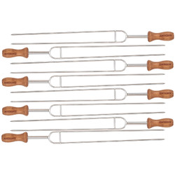 Campingmoon 柯曼不锈钢8合1烤针烧烤签榉木手柄烤叉送收纳包金属木柄肉串叉烧