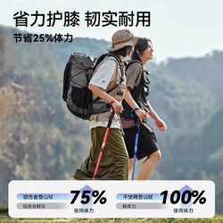 88VIP：PELLIOT 伯希和 户外登山杖手杖铝合金伸缩爬山装备防滑拐棍徒步杖折叠拐杖