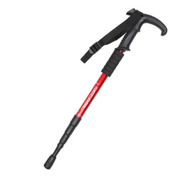 TFO 登山杖 轻便便携三节伸缩户外健走手杖徒步杖A2502308 红色