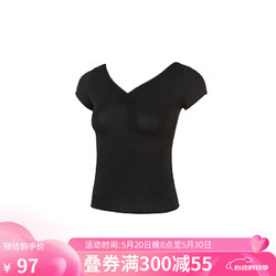 SANSHA 三沙 芭蕾舞蹈练功服上衣女形体跳舞服装短袖现代拉丁古典 黑色 M