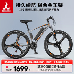 PHOENIX 凤凰 新国标电动自行车锂电池助力车 699一体轮21速灰色-电动续航24km