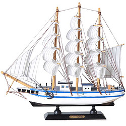 翻旧事 帆船模型摆件一帆风顺船模客厅小木船玄关酒柜电视柜书柜摆设礼物