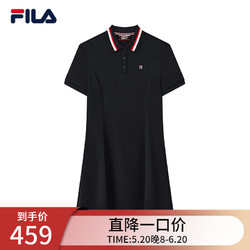 FILA 斐乐 官方女子连衣裙2024夏季百搭时尚摩登POLO裙 传奇蓝-NV XL