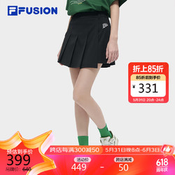 FILA 斐乐 FUSION斐乐潮牌梭织短裙女2024夏时尚休闲收腰显瘦半身裙