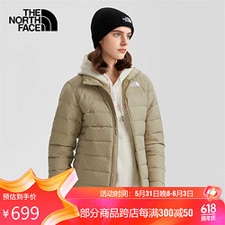 THE NORTH FACE 北面 羽绒服女户外保暖550蓬鹅绒羽绒外套4U7W 卡其色/CEL  M