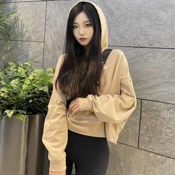 NIKE 耐克 卫衣女装春秋款运动服针织连帽休闲上衣套头衫DM6418-200 DM6418-200奶咖刺绣小标 XL