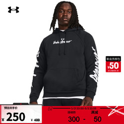 UNDER ARMOUR 安德玛 UNDERARMOUR）秋冬Rival男子抓绒训练运动连帽卫衣1379760 黑色001 L