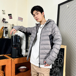 88VIP：PUMA 彪马 连帽羽绒服男装上衣宽松运动外套保暖夹克672393-14