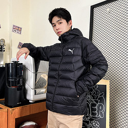 88VIP：PUMA 彪马 连帽羽绒服男装上衣宽松运动外套保暖夹克672393-01