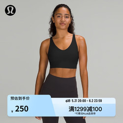 lululemon 丨In Alignment 女士长款运动内衣 速干透气 LW2CS0S 瑜伽内衣 黑色 4