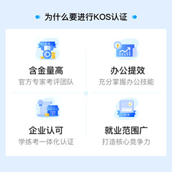 88VIP：KOS金山办公技能认证+WPS超级会员年卡教程培训考试