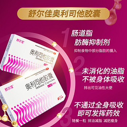 舒尔佳 奥利司他胶囊排油减肥药正品瘦肚子瘦腿排油丸肥胖顽固型