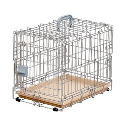 IRIS 爱丽思 爱丽丝可折叠铁丝宠物笼小型犬用34&times;47&times;38.5cm银色