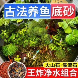 MAGIC WORLD 大匠神彩 天然火山石溪流石鱼缸造景装饰套餐天然原生水族专用底砂铺底颗粒