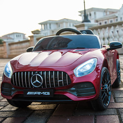 FUERBAO 福儿宝 奔驰授权儿童电动车四轮汽车带遥控玩具车可坐人小孩婴儿宝宝童车 烤漆四驱红+液压门+皮座