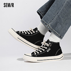 88VIP：Semir 森马 2024春秋新款女鞋耐磨防滑经典中高帮帆布鞋女款透气休闲鞋