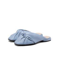 ecco 爱步 女士羊皮一脚蹬法式半包头拖鞋