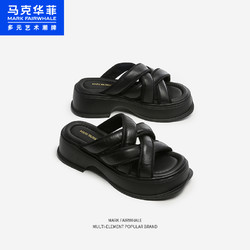 88VIP：MARK FAIRWHALE 马克华菲 2024夏季新款小香风一脚蹬拖鞋女款凉鞋