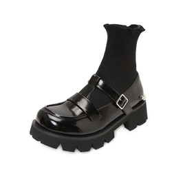 Kentti 珍珠装饰 玛丽珍皮鞋 女士短靴 袜筒靴