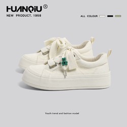 百亿补贴：HUANQIU 环球 小熊帆布鞋女2024春季新款爆款原创设计运动休闲学生板鞋子女