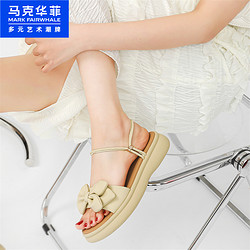 88VIP：MARK FAIRWHALE 马克华菲 2024夏季蝴蝶结仙女风凉鞋露趾学生女鞋