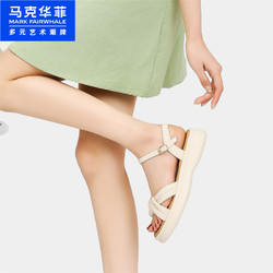 88VIP：MARK FAIRWHALE 马克华菲 2024夏季仙女风凉鞋女款交叉带沙滩鞋潮