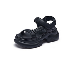 88VIP：CAMEL 骆驼 女鞋2024夏季新款真皮一字带厚底户外沙滩溯溪鞋休闲运动凉鞋