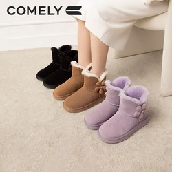 百亿补贴：COMELY 康莉 KHM2A910雪地靴女加绒加厚冬季防水短靴保暖平底短筒靴子