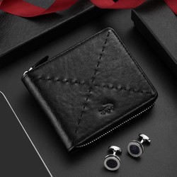 CARTELO 卡帝乐鳄鱼 男士真皮钱包短款竖款钱夹零钱驾驶证皮套卡包皮夹