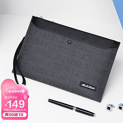 MashaLanti 马莎兰缇 男士手包时尚轻便手拿包男包大容量手抓包夹包父亲节生日礼物实用送爸爸男朋友老公 E189深灰色