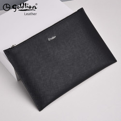 百亿补贴：goldlion 金利来 手包男士真皮时尚大容量休闲男式简约商务手拿包信封包夹包