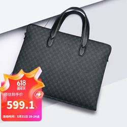 goldlion 金利来 男士手提包横款大容量电脑包PVC商务包公文包FC103013-165 父亲节礼物实用送爸爸