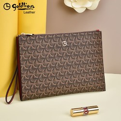 goldlion 金利来 女包手拿包2023新款女士信封包印花手包可装ipad平板手抓包