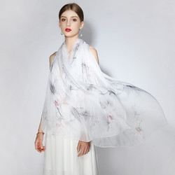 SHANGHAI SYORY 上海故事 STORY Of SHANGHAI）真丝丝巾女防晒纱巾桑蚕丝绸围巾披肩妈妈生日礼物女 花朝月夜