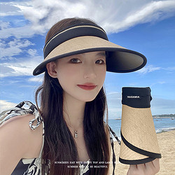 TUCANO 啄木鸟 空顶防晒帽子2023新款女款遮阳帽夏季大檐防紫外线骑车遮脸太阳帽