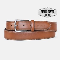 NAUTICA 诺帝卡 男士时尚双针腰带 棕褐色 直发