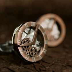 KT 创意男士礼物机芯袖扣男士商务休闲法式衬衣轻奢定制袖口钉实用 礼盒装袖扣