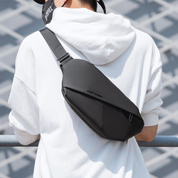 MARK RYDEN 马可&middot;莱登 单肩包男士机车斜挎包潮流胸包骑行腰包大容量手机包MR7786典雅黑