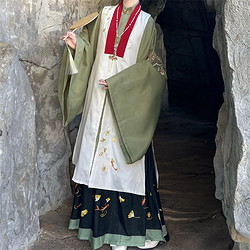 念三月 原创汉服女立领大袖衫对襟比甲长衫刺绣印花秋冬款