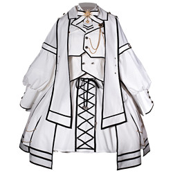 豹了个猫 原创lolita裁决军Lo骑士风分体SK一套装FS穿四季 白色 XL