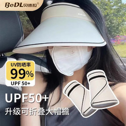 百亿补贴：BeDL 贝德拉 运动防晒帽遮阳遮脸神器女空顶大帽檐固前后倾力量训练器械