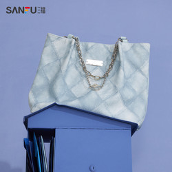 SANFU 三福 包包链条2023新款挎包托特包女大容量通勤单肩包手提包458518