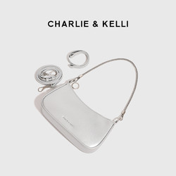 1 官网Charlie&Kelli包包女2024新款春夏单肩腋下拉链式新月小方包