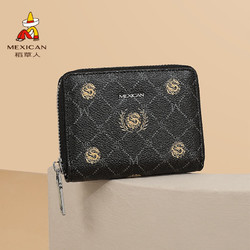 百亿补贴：Mexican 稻草人 卡包女证件包复古新款大容量多卡位银行卡套女士拉链零钱包