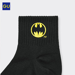 GU 极优 男装袜子BATMAN蝙蝠侠联名刺绣logo图案24夏季新品 350431