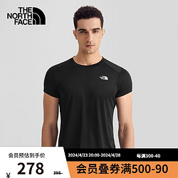 THE NORTH FACE 北面 短袖T恤男速干户外吸湿透气春季上新|7WB5 JK3/黑色 M/170