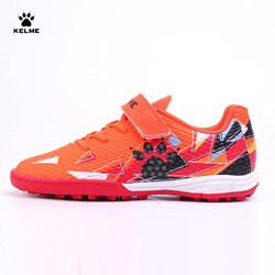 KELME 卡尔美 足球鞋青少年TF碎钉比赛球鞋透气学生防滑耐磨足球鞋 荧光橙 33