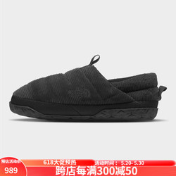 THE NORTH FACE 北面 棉鞋Nuptse灯芯绒户外居家550填充羽绒保暖休闲懒人拖鞋NF0A7W4M TNF Black 7