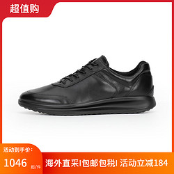 抖音超值购：ecco 爱步 运动休闲鞋男&nbsp;百搭透气真皮皮鞋秋季&nbsp;Aquet雅仕207124